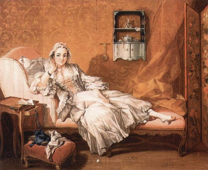 Francois Boucher Portrait of the artist's wife Marie-Jeanne Buseau Norge oil painting art